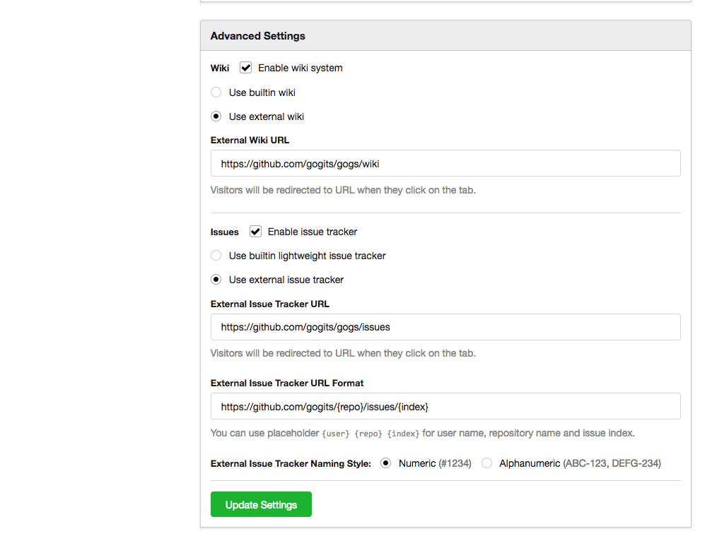 Repository Settings