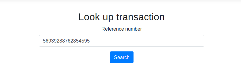 Transaction lookup page