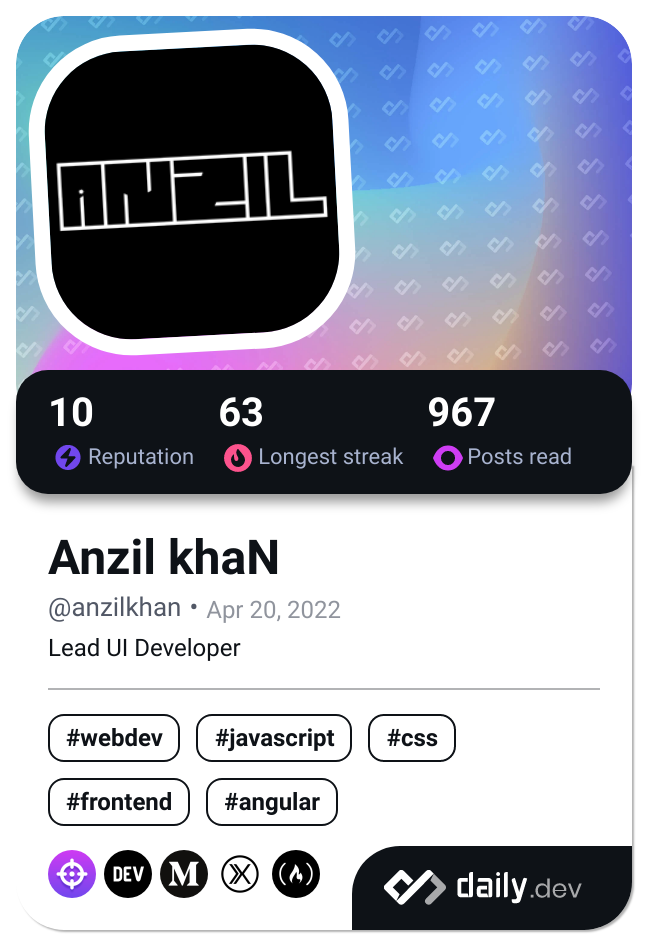 Anzil khaN's Dev Card