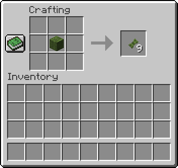 An image showing the process of decompressing plant fibers blocks to plant fibers