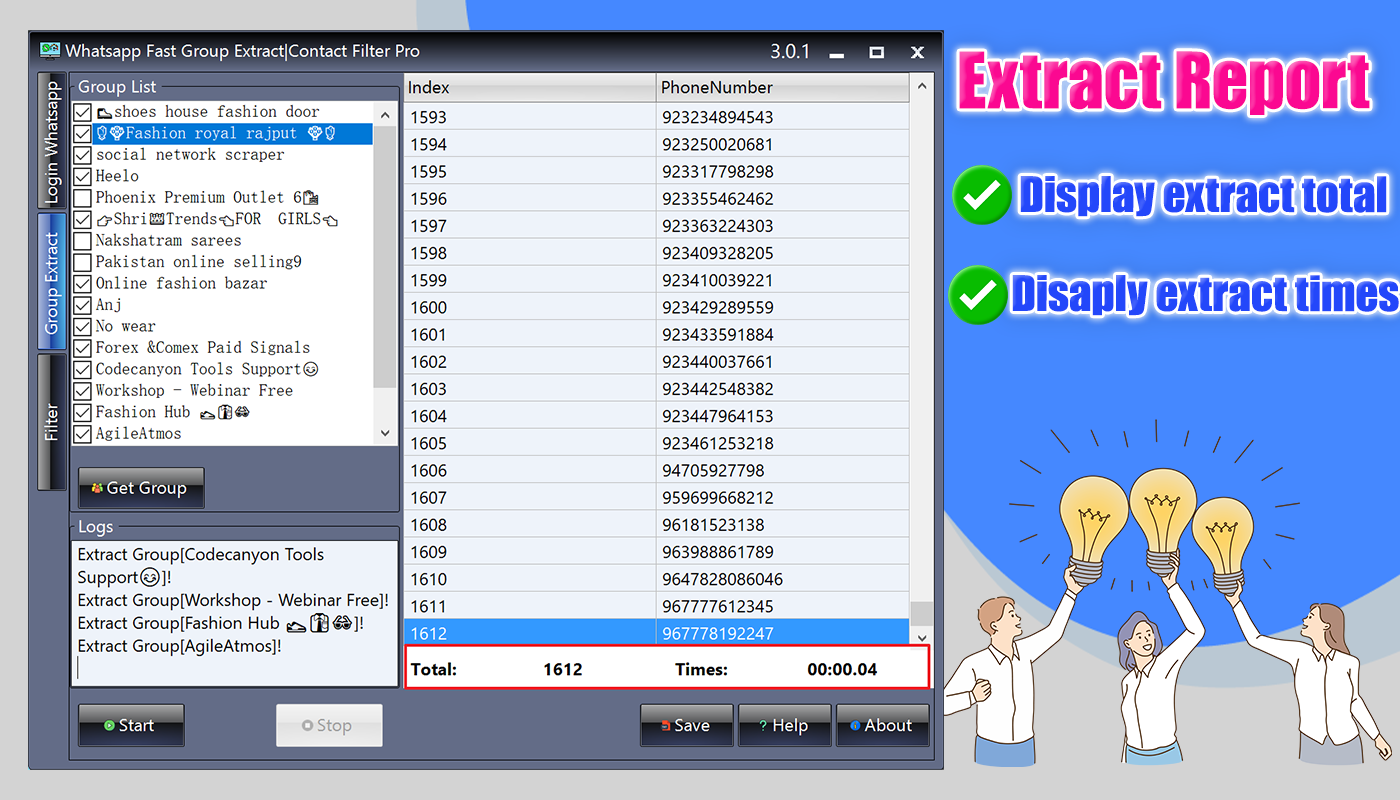 Whatsapp Extract Group & Super Filter Numbers Pro