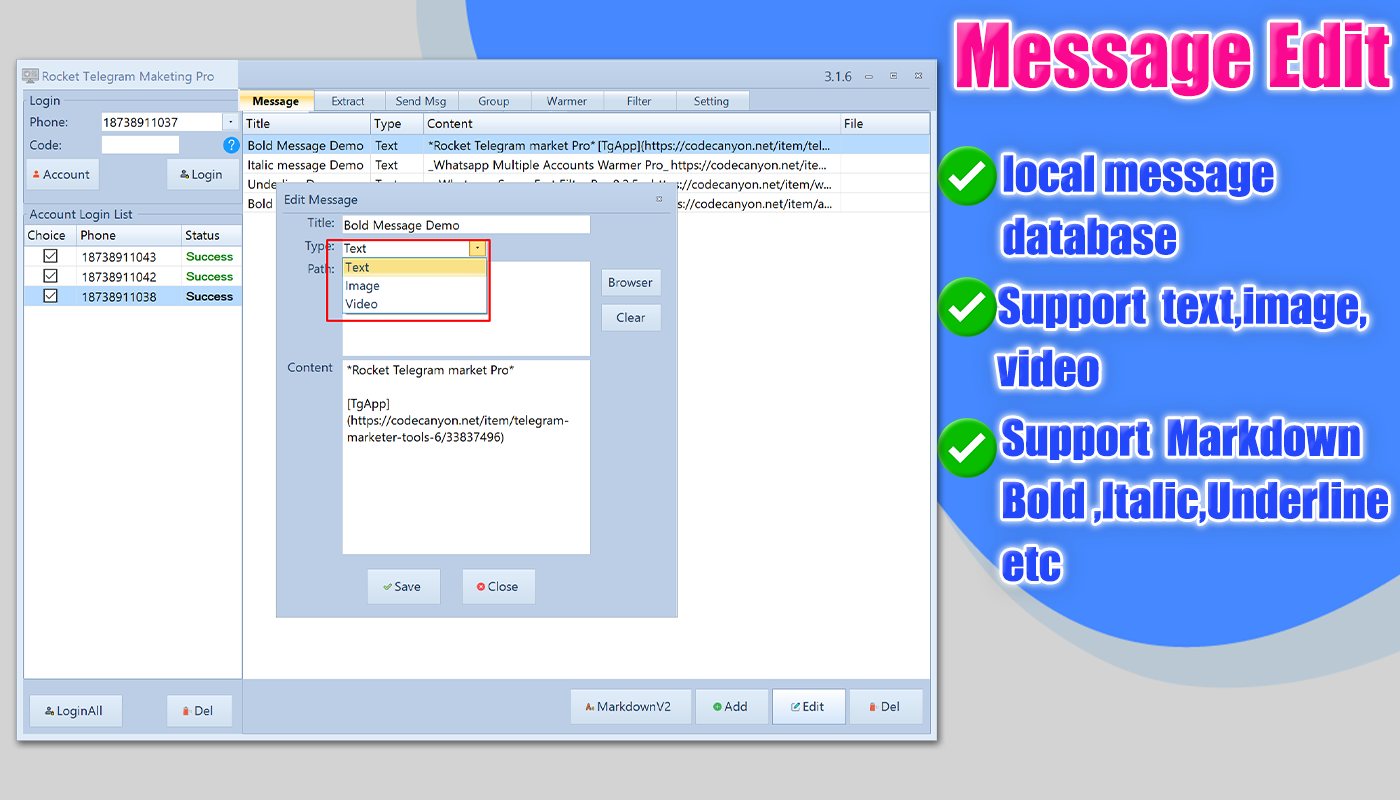 Telegram Marketing Tools-Scraper/Extract/Add/Search/Invite Member 3.3.3 #Telegram Contact Scraper #Telegram Data Collection #Telegram Auto Messaging