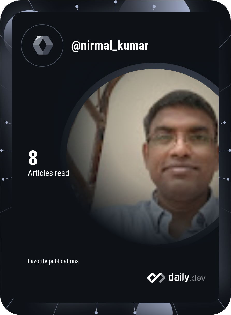 Nirmal Kumar's Dev Card