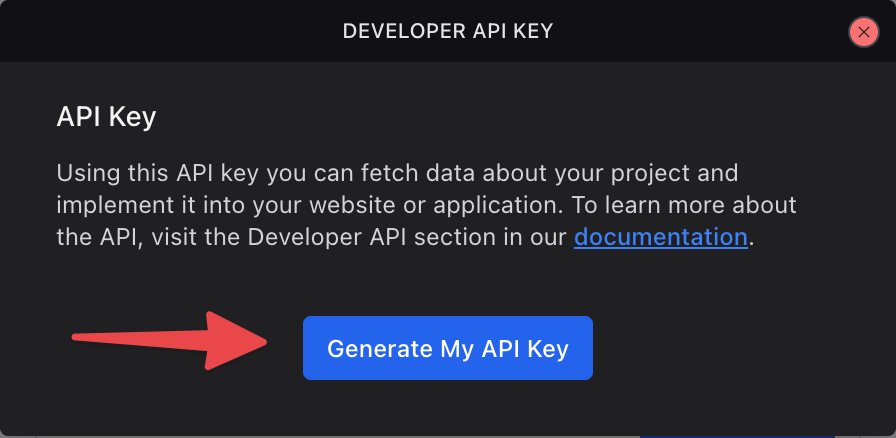 Generate New API Key