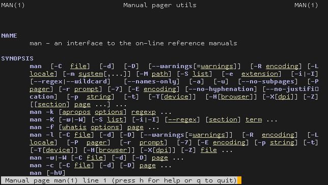 man manual page