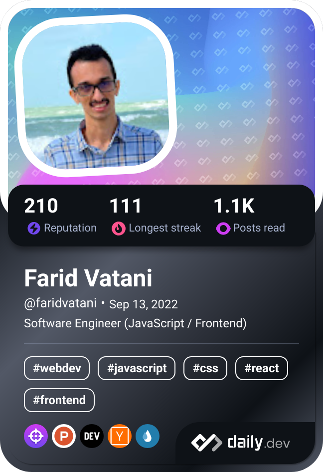 Farid Vatani's Dev Card