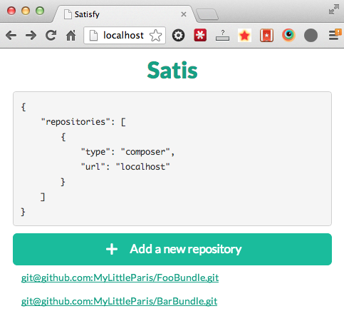 Satis: list composer repositories