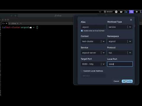 Kftray Demo: Adding a new configuration