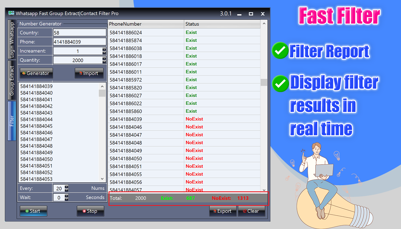 Whatsapp Extract Group & Super Filter Numbers Pro